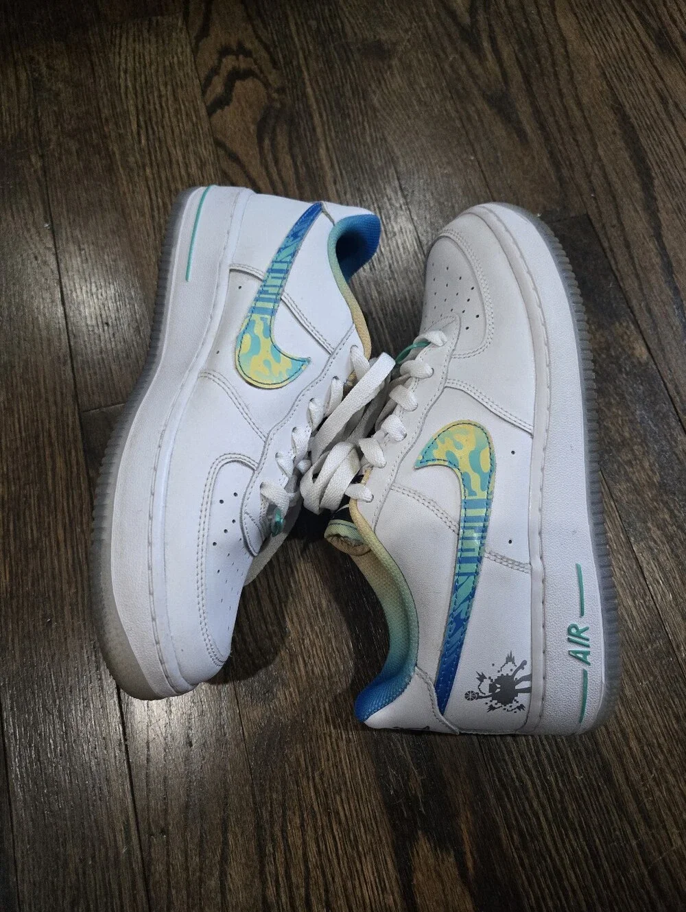 Nike Air Force 1 LV8 GS Unlock Your Space White Multi Sneakers Youth 6.5